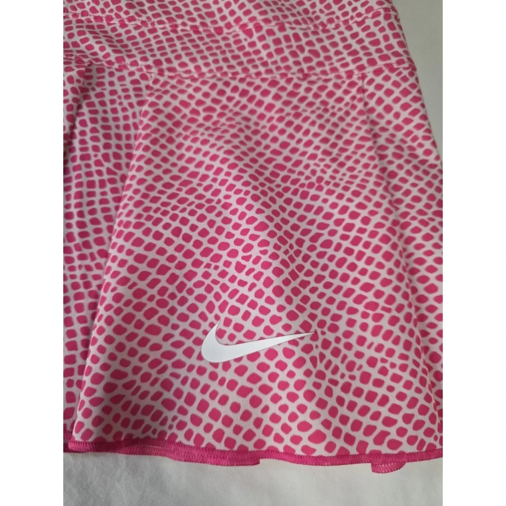 Nike Dri-FIT Victory Printed Tennis Skort Pink/White Pleated — Size Small Long